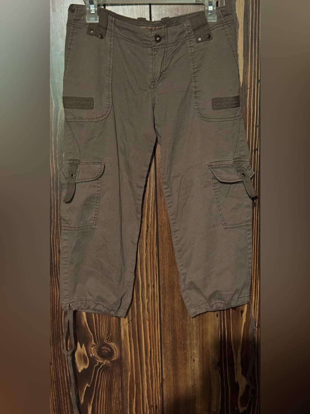 Paris Blues Brown Cargo Capris with Utility Pockets Jrs Size 3 Cropped Vintage